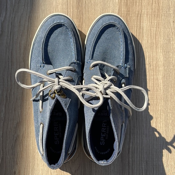 Rare Sperry Pier Crest Topsider Mid Lace Up Boat Shoe with Memory Foam - Picture 4 of 9